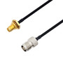 SMA Female Bulkhead to TNC Female Cable Assembly using LC141TBJ Coax, 4 FT