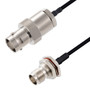 BNC Female to BNC Female Bulkhead Cable Assembly using LC141TBJ Coax, 4 FT