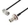 BNC Female Bulkhead to TNC Male Right Angle Cable Assembly using LC141TBJ Coax, 4 FT