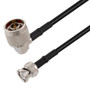 N Male Right Angle to BNC Male Cable Assembly using RG58 Coax, 3 FT