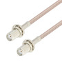 SMA Female Bulkhead to SMA Female Bulkhead Cable Assembly using RG-316 Coax, 1 FT , LF Solder