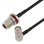 N Female Bulkhead to TNC Male Right Angle Cable Assembly using RG58 Coax, 4 FT