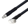 Low Loss SMA Male to TNC Male Right Angle Cable Assembly using LMR-400-UF Coax, 1 FT With Times Microwave Components with HeatShrink