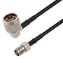 N Male Right Angle to TNC Female Cable Assembly using RG58 Coax, 5 FT