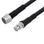 Low Loss BNC Male to N Male Cable Assembly using LMR-400-DB Coax, 1 FT with Times Microwave Components