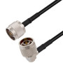 N Male to N Male Right Angle Cable Assembly using RG58 Coax, 4 FT