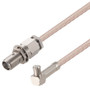 SMA Female Bulkhead to MCX Plug Right Angle Cable Assembly using RG316-DS Coax, 1 FT