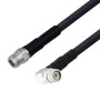 Low Loss N Female to TNC Male Right Angle Cable Assembly using LMR-400-UF Coax With Times Microwave Components with HeatShrink - LCCA9955-FT25