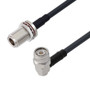 Low Loss N Female Bulkhead to TNC Male Right Angle Cable Assembly using LMR-240-DB Coax, 4 FT with Times Microwave Components