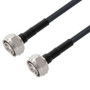 Low Loss 4.3-10 Male to 4.3-10 Male Cable Assembly using LMR-240-UF Coax, 3 FT With Times Microwave Components with HeatShrink