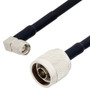 SMA Male Right Angle to N Male Cable Assembly using RG223 Coax, 6 FT