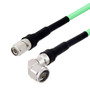 Low Loss TNC Male to N Male Right Angle Cable Assembly with Heavy Duty Heat Shrink Boot using LL335i Coax, 1 FT