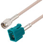 SMA Male to FAKRA Jack Cable Assembly using RG316-DS Coax, 1 FT with HeatShrink