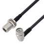Low Loss N Female Bulkhead to TNC Male Right Angle Cable Assembly using LMR-240-UF Coax, 5 FT With Times Microwave Components with HS