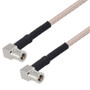 SMB Plug Right Angle to SMB Plug Right Angle Cable Assembly using RG316-DS Coax, 0.5 FT with HeatShrink