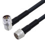 Low Loss N Male Right Angle to N Male Cable Assembly using LMR-400-UF Coax With Times Microwave Components with HeatShrink - LCCA9957-FT25
