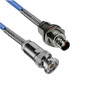 1553 TRB 3-Slot Plug to TRB 3-Lug Jack Bulkhead Isolated Cable Assembly using 30-02001-LC Coax, 2 FT with Bend Relief