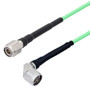 Low Loss TNC Male to N Male Right Angle Cable Assembly with Heavy Duty Heat Shrink Boot using LL142 Coax, 4 FT