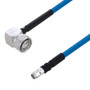 Plenum 4.3-10 Male Right Angle to SMA Male Low PIM Cable Using SPP-250-LLPL Coax Using Times Microwave Parts 4 Foot