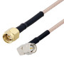 SMA Male to SMA Male Right Angle Cable Assembly using RG316 Coax, 1 FT with HeatShrink, LF Solder