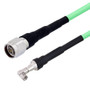 Low Loss N Male to SMA Male Right Angle Cable Assembly with Heavy Duty Heat Shrink Boot using LL335i Coax, 1.5 FT