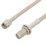 SMA Female Bulkhead to SMA Male Cable Assembly using RG316-DS Coax, 0.5 FT