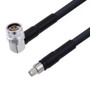 Low Loss N Male Right Angle to SMA Male Cable Assembly using LMR-400 Coax, 3 FT with Times Microwave Components