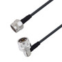 Low Loss N Male to N Male Right Angle Cable Assembly using LMR-195-FR Coax, 10 FT with Times Microwave Components