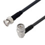 Low Loss BNC Male to TNC Male Right Angle Cable Assembly using LMR-240-DB Coax, 10 FT with Times Microwave Components