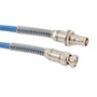 1553 TRB 3-Slot Plug to TRB 3-Lug Jack Bulkhead Cable Assembly using 30-02001-LC Coax, 4 FT with Bend Relief , LF Solder
