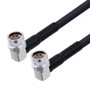 Low Loss N Male Right Angle to N Male Right Angle Cable Assembly using LMR-400-UF Coax, 2 FT With Times Microwave Components with HeatShrink