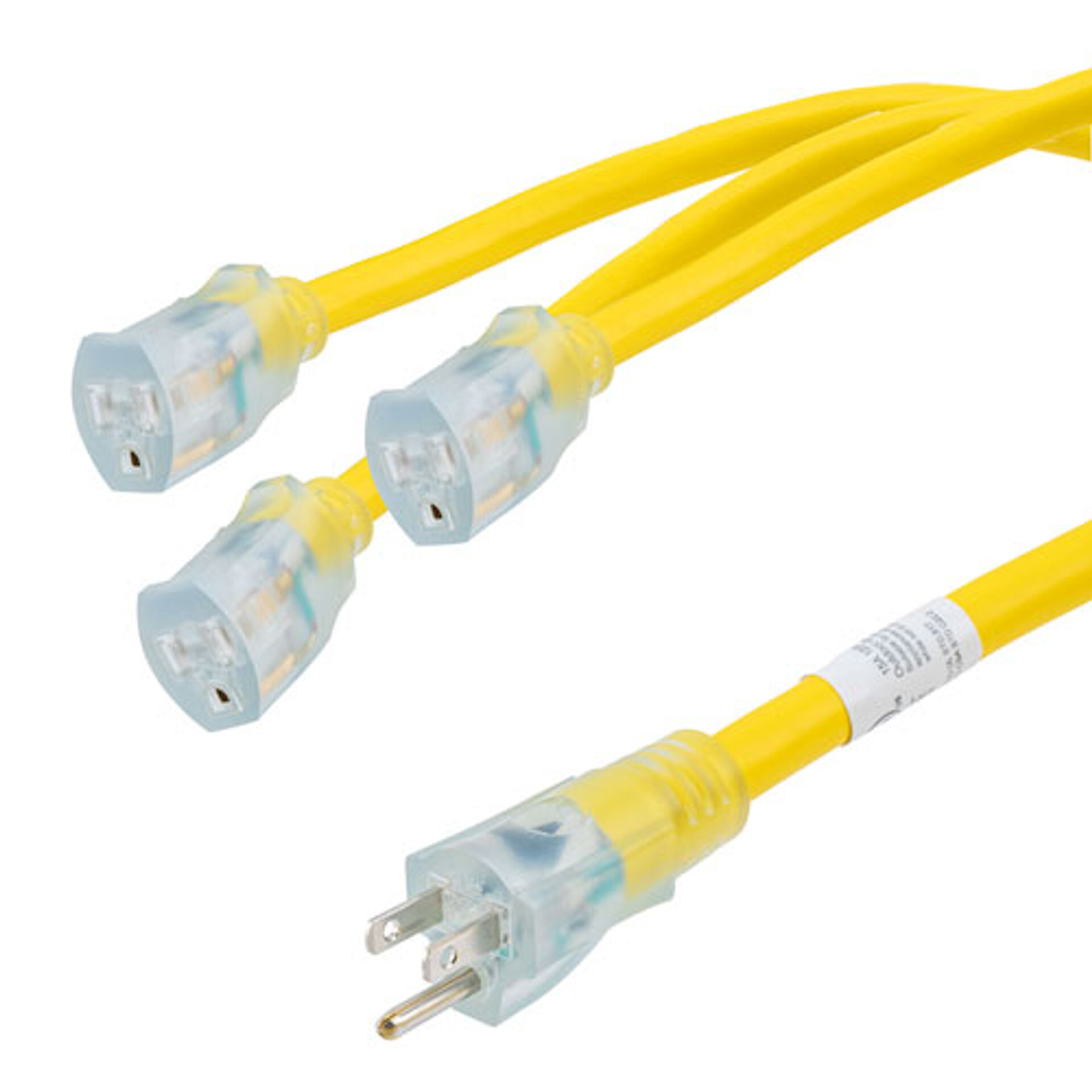 NEMA 5-15P to Triple NEMA 5-15R W Splitter Cable