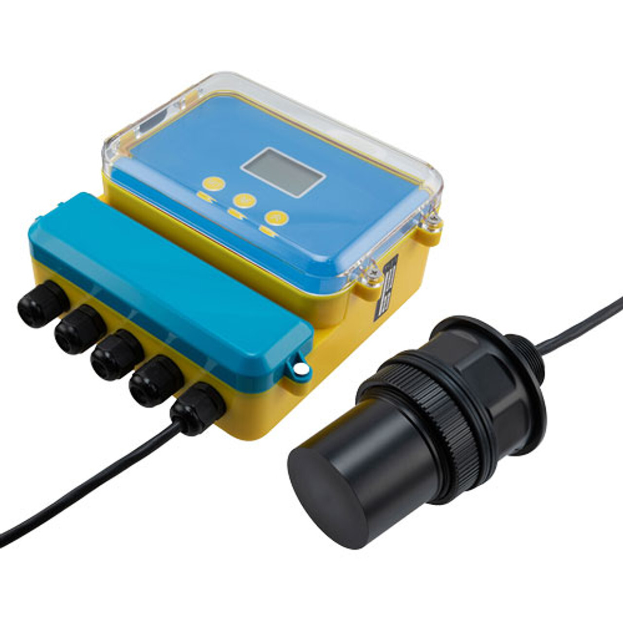 Ultrasonic level sensor with external gauge