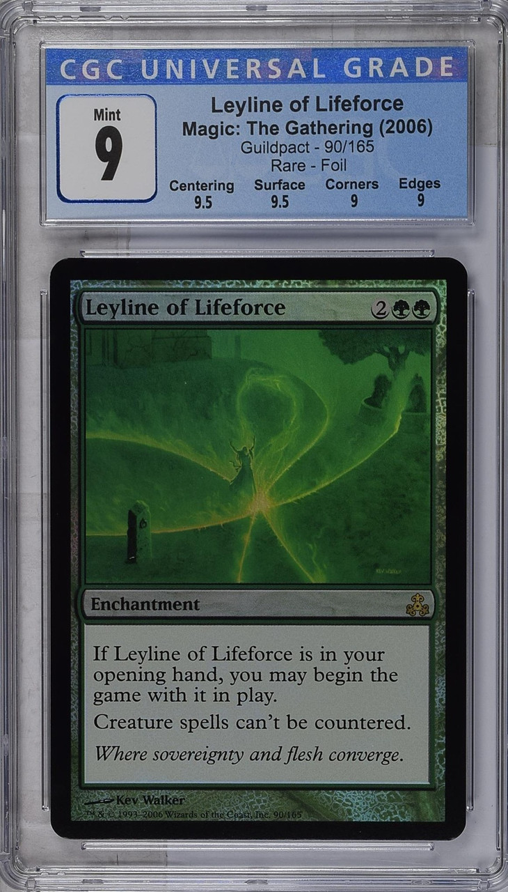 LEYLINE OF LIFEFORCE Guildpact Foil Rare CGC 9 Q++ #3889916065