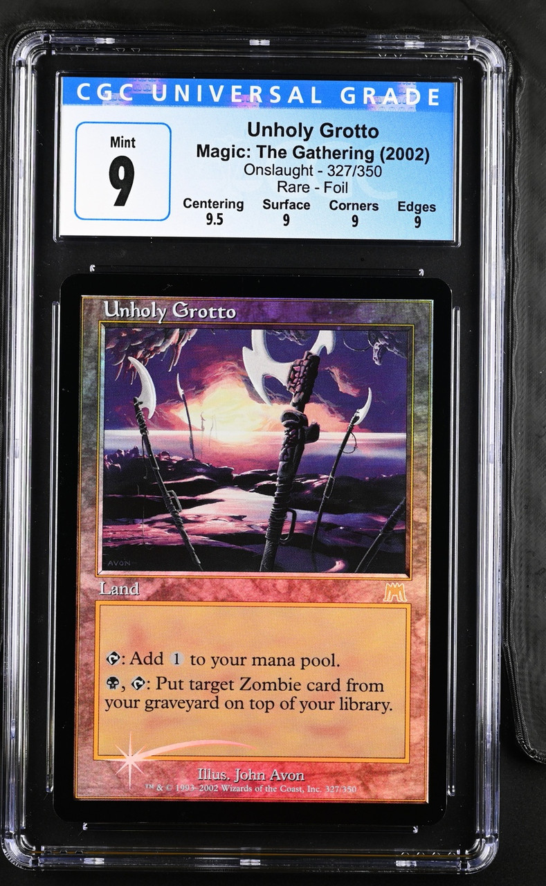 UNHOLY GROTTO Onslaught Foil Rare CGC 9 Q+ #4078174197
