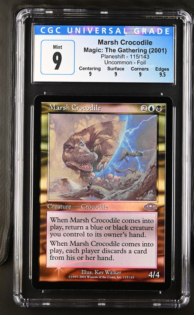 MTG バーコード　フィラーカード MARSH CROCODILE Planeshift Foil U CGC 9 Q+ #4087810245