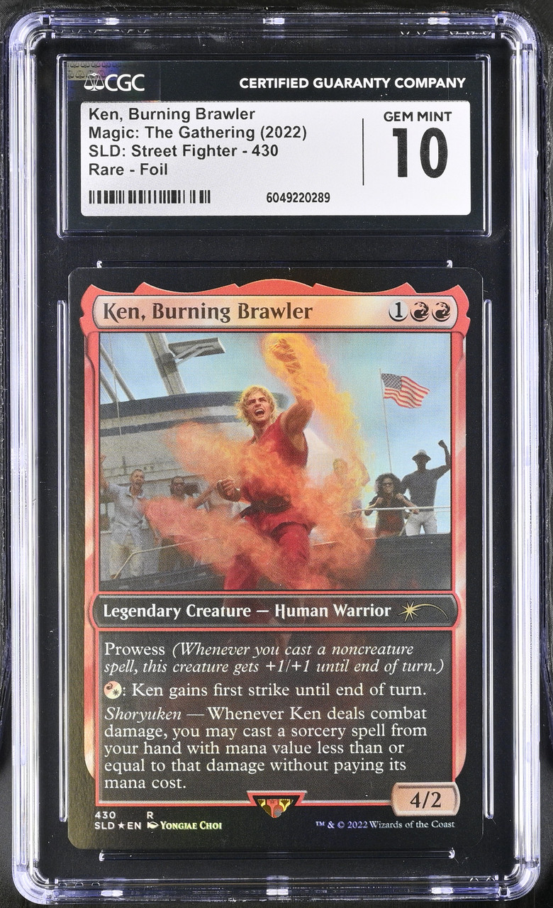 KEN, BURNING BRAWLER SLD: x Street Fighter Foil CGC 10 - Nostalgium