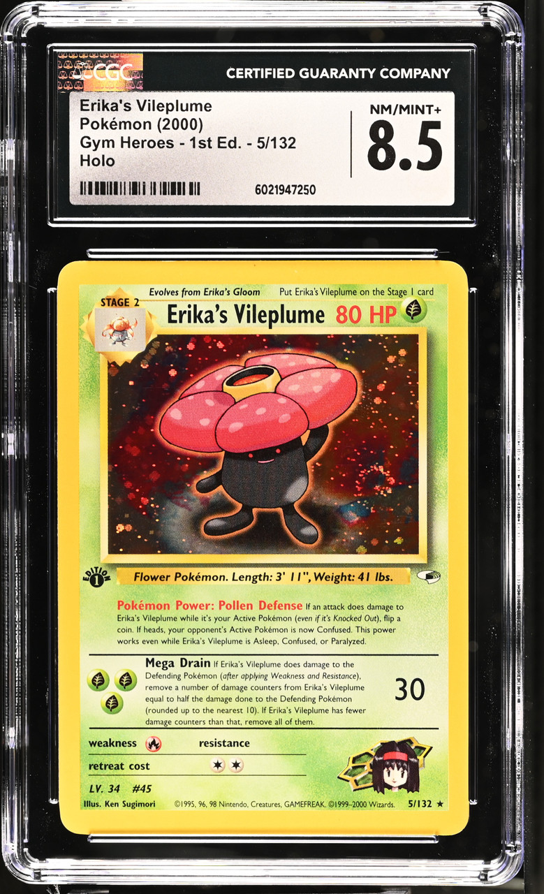ERIKA'S VILEPLUME Gym Heroes 1st Edition Holo CGC 8.5 - Nostalgium