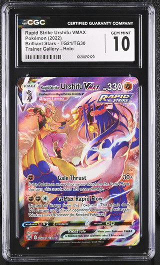 RAPID STRIKE URSHIFU VMAX Brilliant Stars Trainer Galler Holo CGC 10