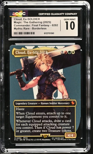CLOUD, EX-SOLDIER Final Fantasy Commander Decks (Borderless) CGC 10