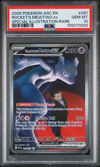 TEAM ROCKET'S MEWTWO EX Ascended Heroes Holo #281 PSA 10