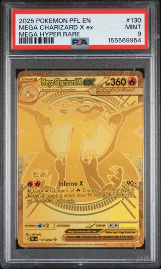 MEGA CHARIZARD X EX Phantasmal Flames Hyper Rare #130 PSA 9