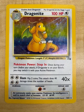 Dragonite 1st Edition Fossil [MP]