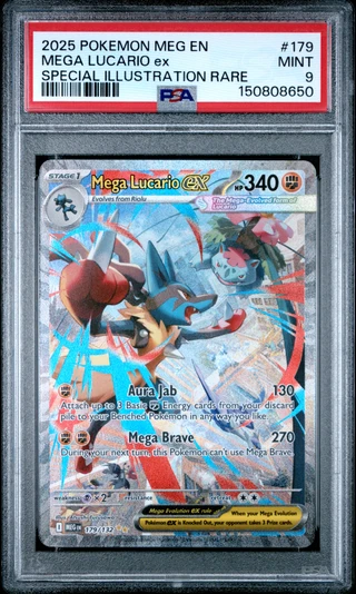 MEGA LUCARIO EX Mega Evolution Special Illustration Rare #179 PSA 9