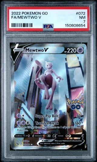 MEWTWO V Pokemon Go Holo #072 PSA 7