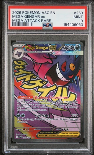 MEGA GENGAR EX Ascended Heroes Mega Attack Rare #269 PSA 9