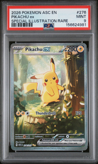 PIKACHU EX Ascended Heroes Special Illustration Rare #276 PSA 9