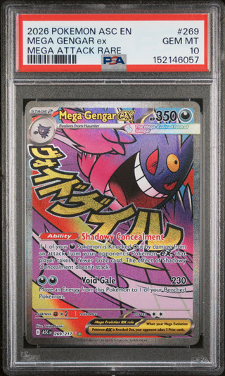 MEGA GENGAR EX Ascended Heroes Mega Attack Rare #269 PSA 10
