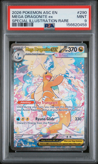 MEGA DRAGONITE EX Ascended Heroes Special Illustration Rare #290 PSA 9