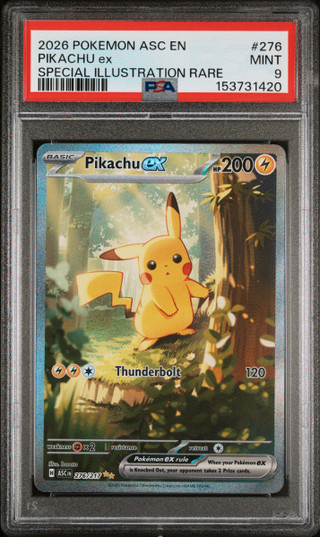 PIKACHU EX Ascended Heroes Special Illustration Rare #276 PSA 9